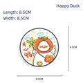 Cartoon duck patterned wood pulp sponge for dishwashing in a round 8.5cm size - Happy Duck