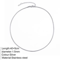 Minimalist silver stainless steel snake chain necklace 1.5mm width with lobster clasp - 1.5mm Round Snake Chain / Steel