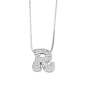 Silver letter R pendant necklace with pavé cubic zirconia and box chain for women - Letter R / Silver