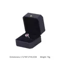 Dark blue octagonal velvet jewelry box with a vintage pink gemstone ring inside - Small Pendant Box / Dark Blue