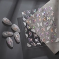Holographic 3D butterfly nail art stickers with iridescent shell luster for manicure - Aurora White Butterfly Style (CO-118)