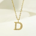 Elegante goudvergulde ketting met letter D-hanger en zirkonia voor dagelijks gebruik - Letter D / Goud