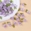 Pearlescent purple lily of the valley flower pendants for DIY jewelry and crafts - Purple Lily of the Valley