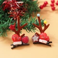 Christmas reindeer antler hair clips with festive red glove and star ornaments - Christmas Clip Style 13