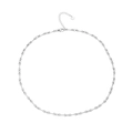 Silver-tone stainless steel bone-shaped link chain necklace with lobster clasp and extender - N303336-Silver Tiny Bone Link Chain