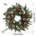 Ghirlanda natalizia artificiale 50cm con aghi di pino, bacche rosse ed effetto neve - Ghirlanda di Natale 50CM