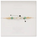 Aries zodiac natural stone adjustable bracelet with aquamarine and citrine on card - Aries