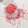 Primer plano de cuentas de vidrio aurora de sirena en tamaños mixtos para arte de uñas - Naranja Mocha