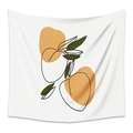 Dettaglio di un arazzo in tessuto bianco con arte botanica astratta in stile moderno - 73X95CM (Tessuto spazzolato) / Pesca