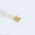 Golden letter K pendant necklace with sparkling zircon pavé setting and thin chain - Style K