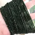 Strand of faceted dark green 2-3mm square natural stone beads for DIY jewelry making - 20-Green Sandstone