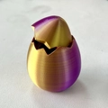 Überraschungs-Osterei-Spielzeug im 3D-gedruckten lila-goldenen Seidenglanz - Lila-Gold-Verlauf / 5.2*5.2*6.8cm