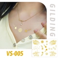 Golden meteor and star freckle face temporary tattoo stickers for makeup party - VS005 (Gold Shooting Stars)