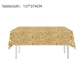 Rustikale Tischdecke mit Heuhaufen-Textur für Kinderpicknicks, Größe 137x274cm in Gold - Tischdecke 1 Stück (137*274CM)