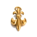 Pendentif fleur de lys doré en acier inoxydable avec anneau pour création de bijoux - Breloque Fleur de Lys 6#