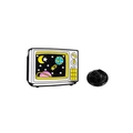 Pin de TV retro esmaltado con diseño de galaxia colorida y cierre de mariposa - Televisión de Cielo Estrellado