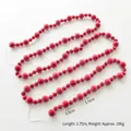 Ghirlanda di bacche rosse ghiacciate 2,75m per albero con bacche da 1,5cm e 2,5cm di diametro - Ghirlanda di Bacche Rosse di Natale / 2.75m