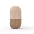 Beige and brown diamond texture face ice roller mold in a portable capsule design - Shell Style - Brown