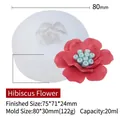 Hibiscus flower silicone mold for DIY candles and resin with size measurements - Hibiscus ZW-155