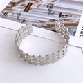 Elegant silver open bangle with a minimalist hollow circular chain design for women - Silver
