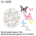 White silicone butterfly mold with multi-size finished butterfly models for DIY cake decor - 3# Butterfly Mold-Grey