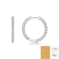 Zilveren S925 moissanite oorring variant met authentiek GRA-certificaat weergave - E13390 Moissanite 2.5mm*42stk met GRA-certificaat