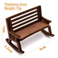 Miniature wooden rocking chair model for dollhouse with 5mm thickness and 9cm length - Bench