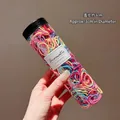 Jar of 500 multicolored high-elasticity hair ties for girls, 3cm diameter size - Colorful Medium (13#) / 300-Piece Set (With Jar)