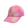 Kids' pink and white gradient baseball cap with curved brim for outdoor sun protection - Neon Color - Pink Yellow Gradient