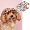 Adjustable pet baseball cap with camouflage mesh and ear holes for small dogs - Green Camo Mesh