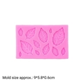 Pink silicone leaf mold for DIY cake decorating and clay crafts, 9x5.8x0.6cm size - Style 1 / Pink