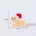 Glow-in-the-dark miniature yellow Christmas duck resin figurine measuring 1.7x1.7 cm - Goose Yellow