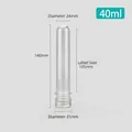 Provetta in PET trasparente da 40ml con tappo a vite in alluminio argento per cosmetici e dolci - Provetta da 40 ml + tappo in alluminio