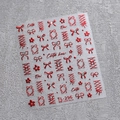 Autocollants 3D pour ongles nœuds en velours rouge avec motifs étoiles et rubans - Style de Nœud Rouge Métallique (TL296)