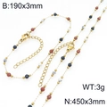 Gold-plated clover jewelry set with black white and brown faceted beads necklace and bracelet - Black, White & Brown Style (Style 5)