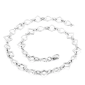 Zilveren roestvrijstalen ketting met afwisselende hart- en ruitvormige schakels aan - Hart Stijl Zilver (KN228560-Z) / 45cm