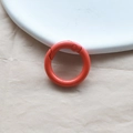Anillo de resorte rojo de metal lacado 2,5cm para llaveros y accesorios DIY - Rojo Anaranjado