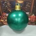 Inflatable green Christmas ball with gold cap for festive outdoor garden LED decoration - Holographic Green