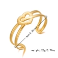 Detailed view of golden double-layer heart bangle showing dimensions 6cm and 22g weight - Double Layer Heart