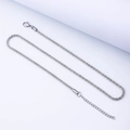 Detailed view of silver stainless steel twisted rope chain with lobster clasp and extender - 45+5cm / 3.0mm Popcorn Chain / Steel