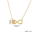 Collana con simbolo dell'infinito in acciaio al titanio con cuore rosa e cristalli - Cuore Rosa (A2019)