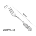 Forchetta da dessert in acciaio inox con manico a rosa, colore argento, 128 mm - Forchetta / Argento
