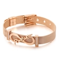 Rose gold mesh watchband bracelet with Forever infinity charm and diamond inlay - Forever Infinity Style (KB117310-KFC)