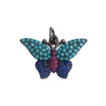 Exquisite butterfly pendant with turquoise, blue and pink zircon stones on dark metal - Ladybug Rose Gold Plated 1PC L351402-Black