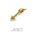 Golden arrow pendant with inlaid zircons for jewelry making in copper material - Arrow (19)