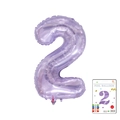 32-inch metallic purple number 2 foil balloon with header card packaging for helium - 40-inch Jelly Purple 2 With Paper Card