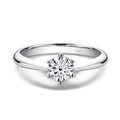 Klassischer S925 Sterlingsilber Ring mit 2ct Moissanit und 6-Krallen-Fassung auf Weiß - US 5 / Weiß (1ct)