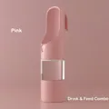 Portable pink pet water and food bottle with dual-purpose bowl and leak-proof design - Pink Water & Food Style / With Rabbit Ear Decoration