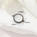 Virgin Mary 14K gold filled oval shell pendant connector for DIY jewelry making - Gun Black - Shell Mary