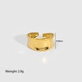 Detailed view of adjustable gold wavy ring band with 0.98cm height and 2.9g weight - Wavy Rippled Style (YYR023058)